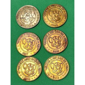 Lot 6 CHUCK E. CHEESE 1992-2010 Arcade GAME TOKENS Where A Kid Can Be A Kid